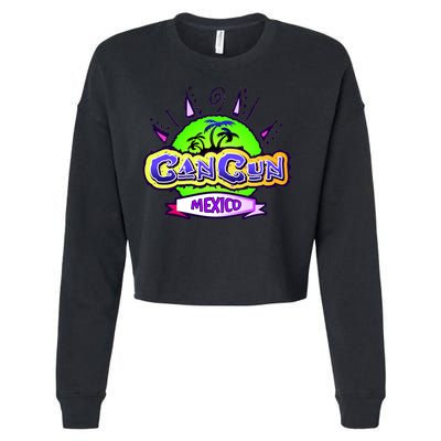 Cancun Tropical Logo Cropped Pullover Crew