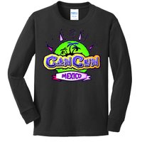 Cancun Tropical Logo Kids Long Sleeve Shirt