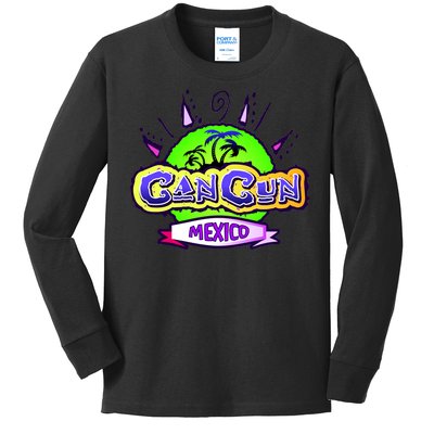 Cancun Tropical Logo Kids Long Sleeve Shirt