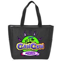 Cancun Tropical Logo Zip Tote Bag