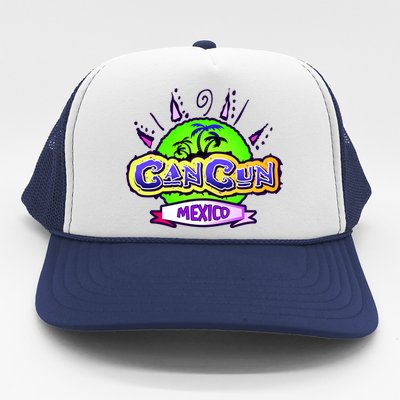 Cancun Tropical Logo Trucker Hat