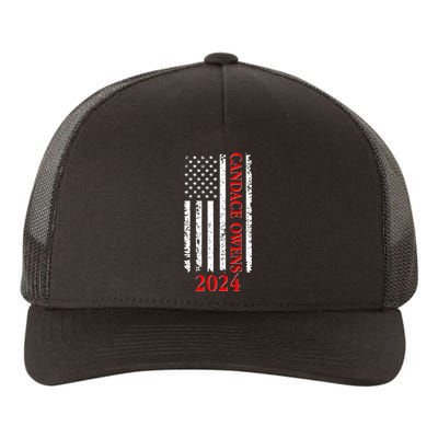 Candace Owens 2024 Distressed US Flag Yupoong Adult 5-Panel Trucker Hat