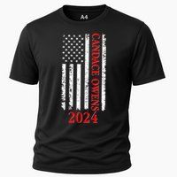 Candace Owens 2024 Distressed US Flag Cooling Performance Crew T-Shirt
