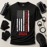Candace Owens 2024 Distressed US Flag Cooling Performance Crew T-Shirt