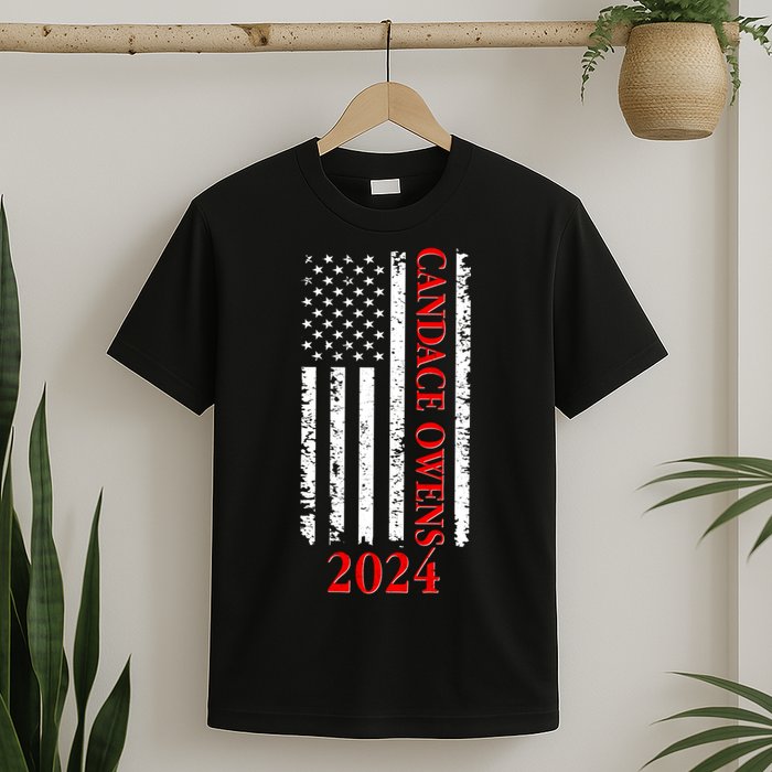 Candace Owens 2024 Distressed US Flag T-Shirt