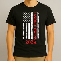 Candace Owens 2024 Distressed US Flag T-Shirt