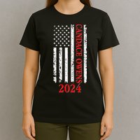 Candace Owens 2024 Distressed US Flag T-Shirt