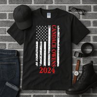 Candace Owens 2024 Distressed US Flag Tall T-Shirt
