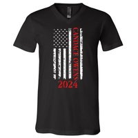 Candace Owens 2024 Distressed US Flag V-Neck T-Shirt