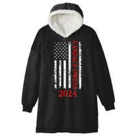 Candace Owens 2024 Distressed US Flag Hooded Wearable Blanket