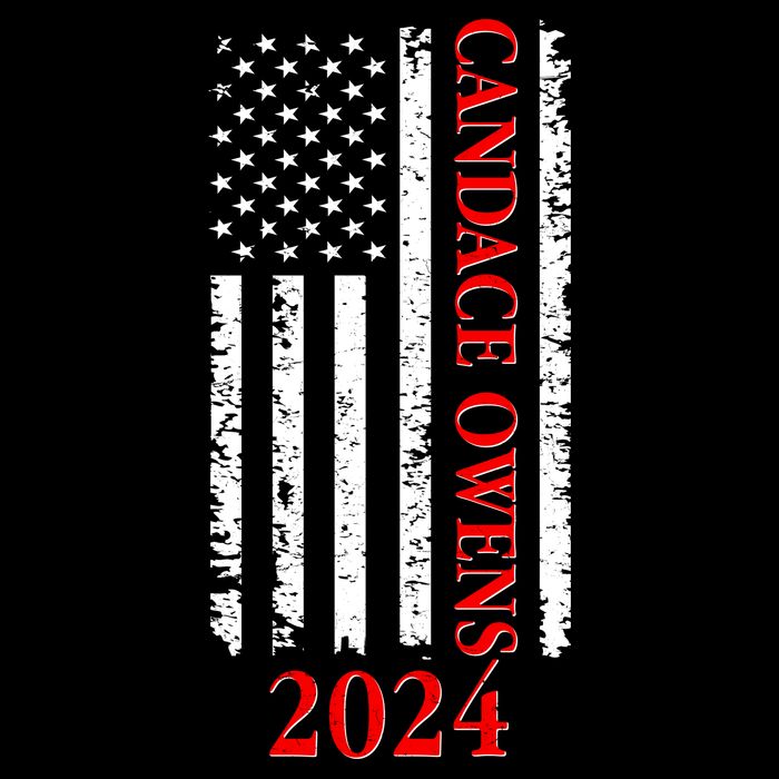 Candace Owens 2024 Distressed US Flag Drawstring Bag
