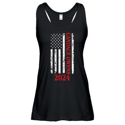 Candace Owens 2024 Distressed US Flag Ladies Essential Flowy Tank