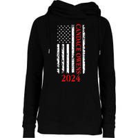 Candace Owens 2024 Distressed US Flag Womens Funnel Neck Pullover Hood