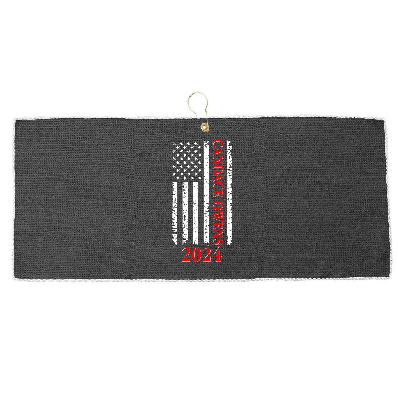 Candace Owens 2024 Distressed US Flag Large Microfiber Waffle Golf Towel