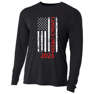 Candace Owens 2024 Distressed US Flag Cooling Performance Long Sleeve Crew