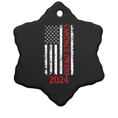 Candace Owens 2024 Distressed US Flag Ceramic Star Ornament