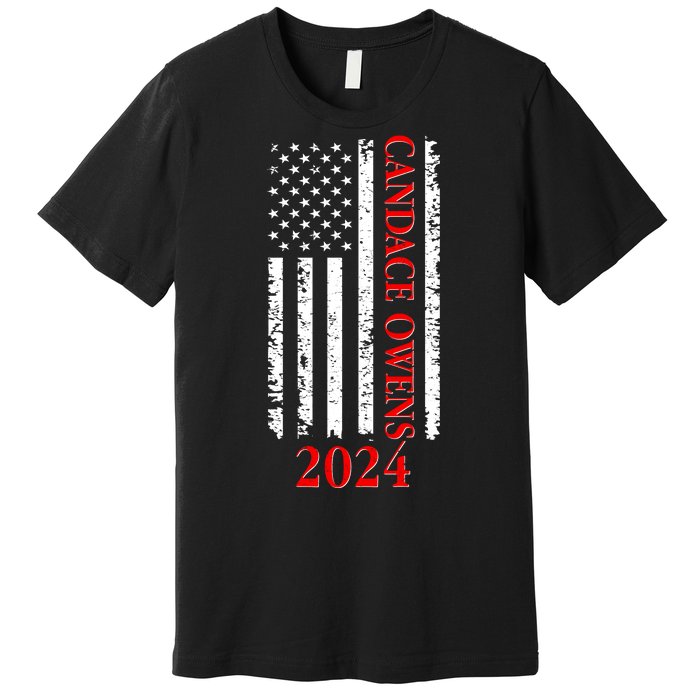 Candace Owens 2024 Distressed US Flag Premium T-Shirt