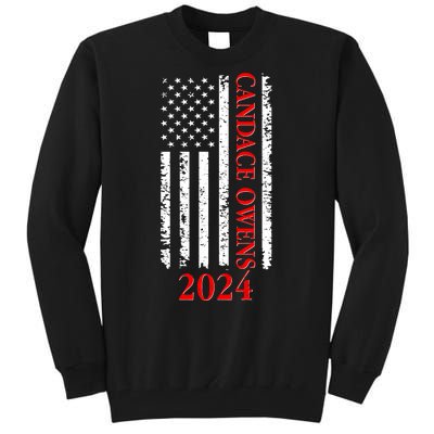 Candace Owens 2024 Distressed US Flag Tall Sweatshirt