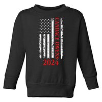 Candace Owens 2024 Distressed US Flag Toddler Sweatshirt