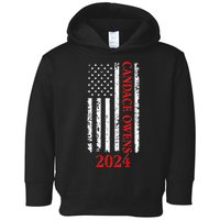 Candace Owens 2024 Distressed US Flag Toddler Hoodie