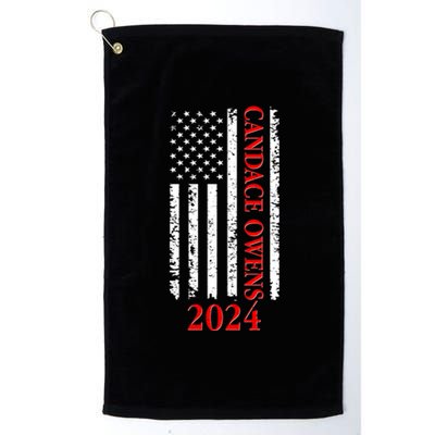 Candace Owens 2024 Distressed US Flag Platinum Collection Golf Towel