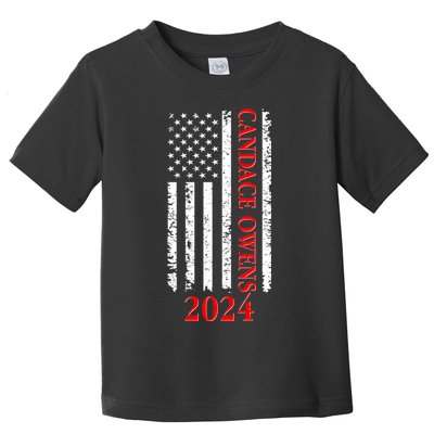 Candace Owens 2024 Distressed US Flag Toddler T-Shirt
