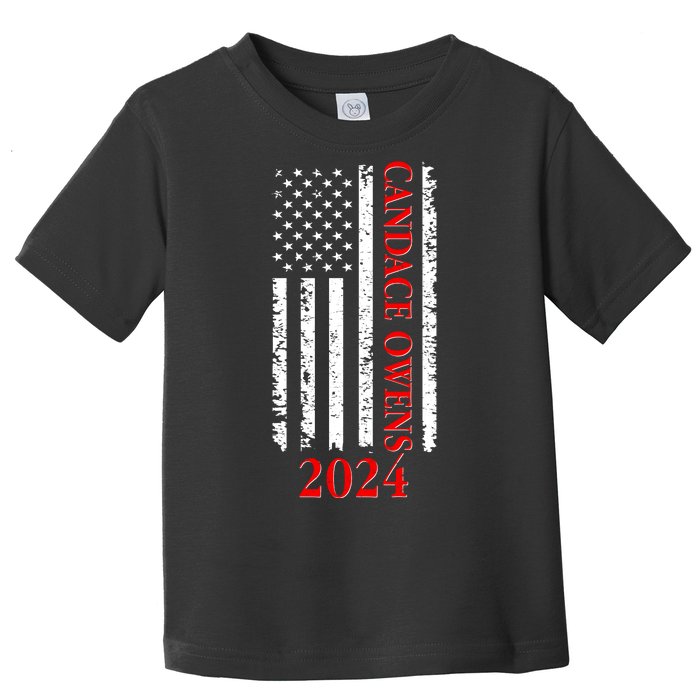 Candace Owens 2024 Distressed US Flag Toddler T-Shirt