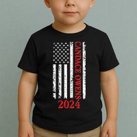 Candace Owens 2024 Distressed US Flag Toddler T-Shirt