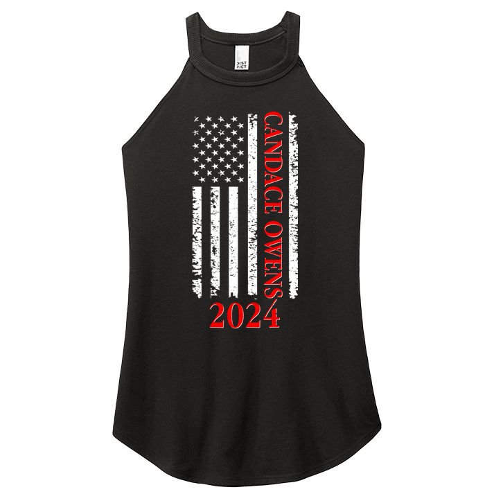 Candace Owens 2024 Distressed US Flag Women's Perfect Tri Rocker Tank