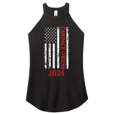 Candace Owens 2024 Distressed US Flag Women's Perfect Tri Rocker Tank