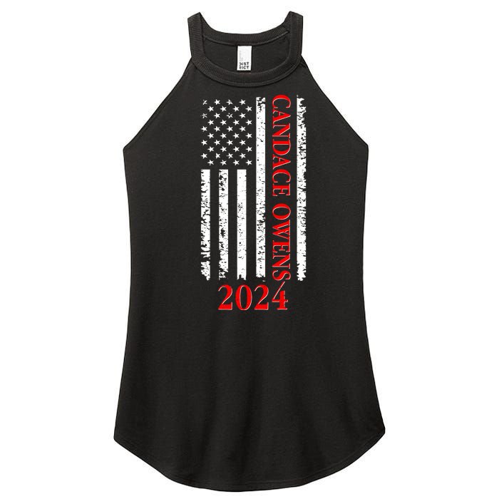 Candace Owens 2024 Distressed US Flag Women's Perfect Tri Rocker Tank