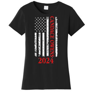 Candace Owens 2024 Distressed US Flag Women's T-Shirt