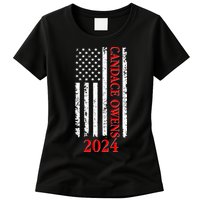 Candace Owens 2024 Distressed US Flag Womens T-Shirt