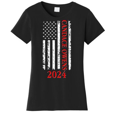 Candace Owens 2024 Distressed US Flag Women's T-Shirt