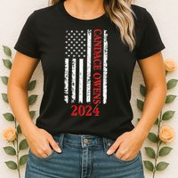 Candace Owens 2024 Distressed US Flag Womens T-Shirt