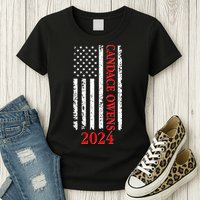 Candace Owens 2024 Distressed US Flag Womens T-Shirt