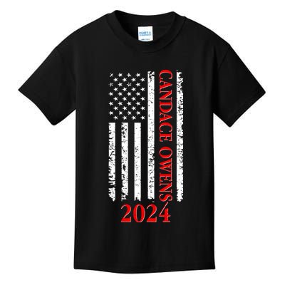 Candace Owens 2024 Distressed US Flag Kids T-Shirt