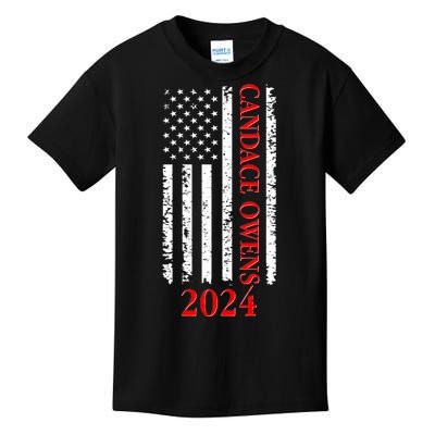 Candace Owens 2024 Distressed US Flag Kids T-Shirt