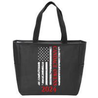 Candace Owens 2024 Distressed US Flag Zip Tote Bag