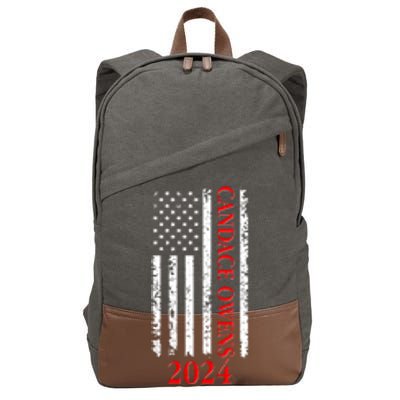 Candace Owens 2024 Distressed US Flag Cotton Canvas Backpack