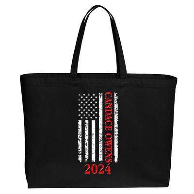 Candace Owens 2024 Distressed US Flag Cotton Canvas Jumbo Tote