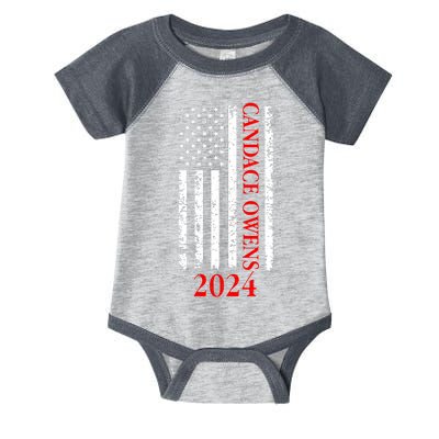 Candace Owens 2024 Distressed US Flag Infant Baby Jersey Bodysuit