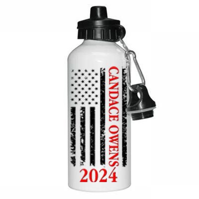 Candace Owens 2024 Distressed US Flag Aluminum Water Bottle