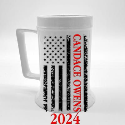 Candace Owens 2024 Distressed US Flag Beer Stein