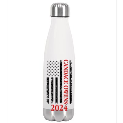 Candace Owens 2024 Distressed US Flag Stainless Steel Insulated Water Bottle