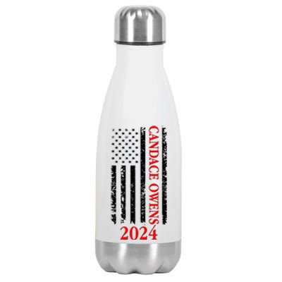 Candace Owens 2024 Distressed US Flag Stainless Steel Insulated Water Bottle