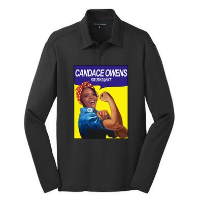 Candace Owens For President Silk Touch Performance Long Sleeve Polo