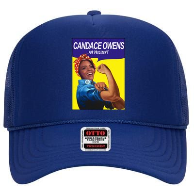 Candace Owens For President High Crown Mesh Back Trucker Hat