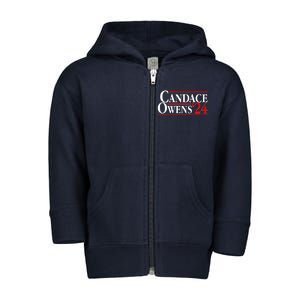 Candace Owens For President '24 Election Toddler Zip Fleece Hoodie