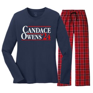 Candace Owens For President '24 Election Women's Long Sleeve Flannel Pajama Set 